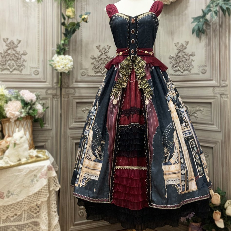 【予約販売】Twilight エジプト風ロリィタ 豪華ショール付きジャンパースカート
