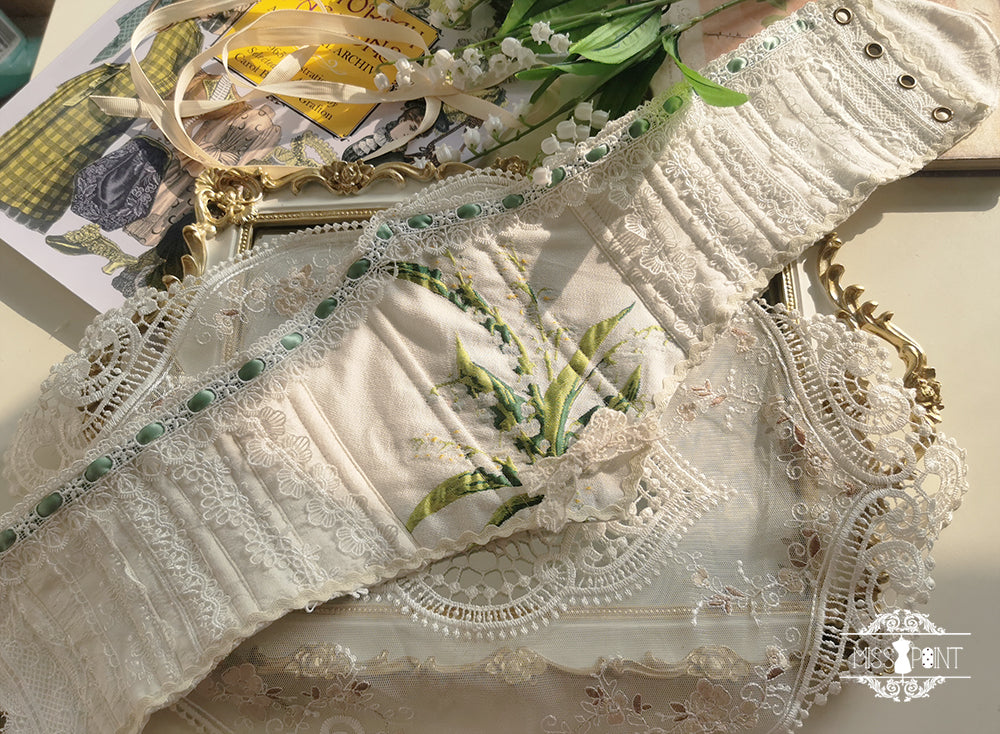 [Simultaneous purchase only] Suzuran flower embroidery bone corset