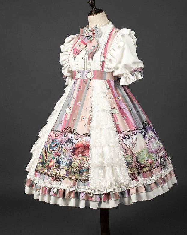 Alice in Wonderland sweet loli pink dress and headband