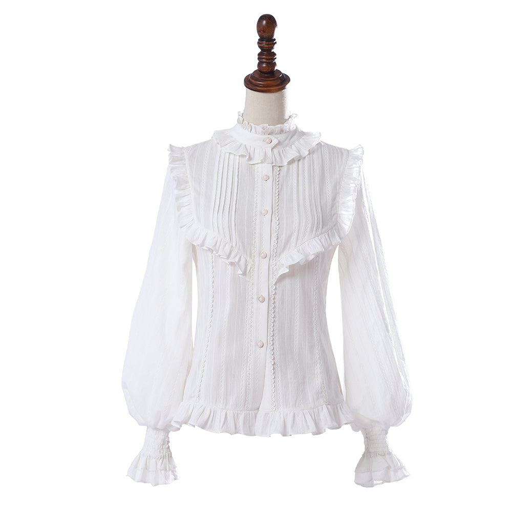 stand collar lace blouse