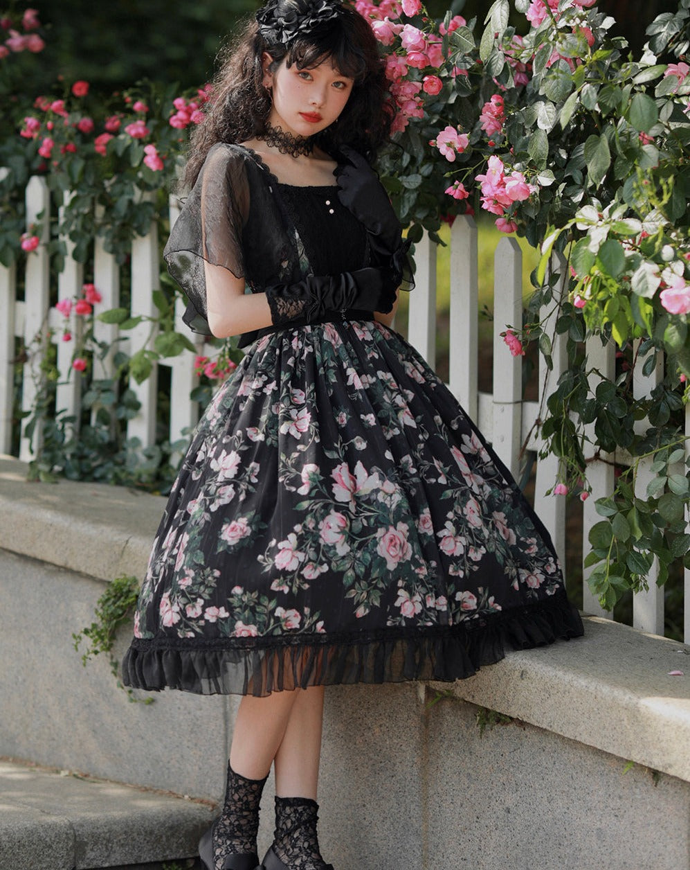 【予約販売】Rose Garden フライングスリーブ クラロリ ワンピース