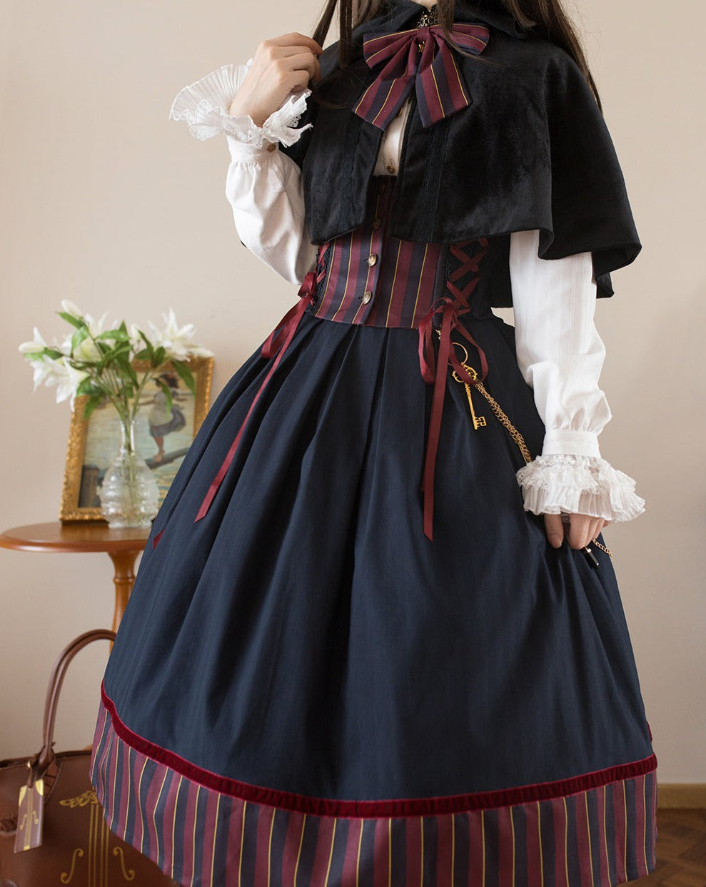 [Pre-order] Lord and noble's gothic lolita vertical striped skirt and vest