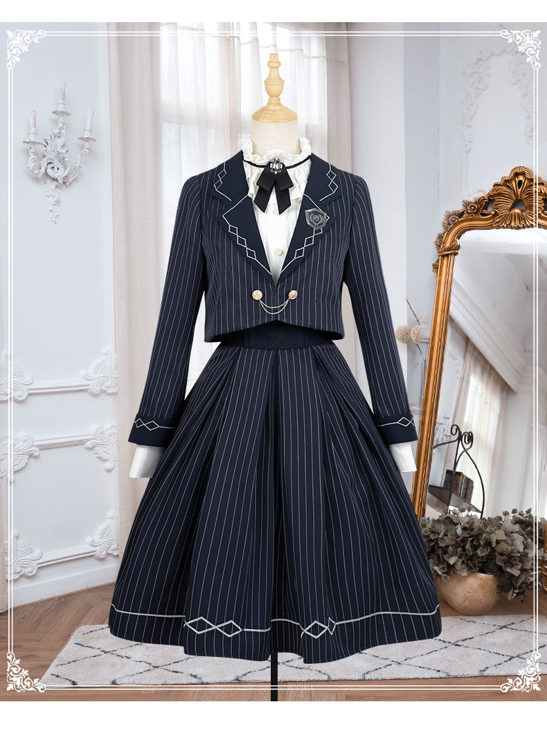 【予約販売】櫻島学院 制服風ストライプセットアップ
