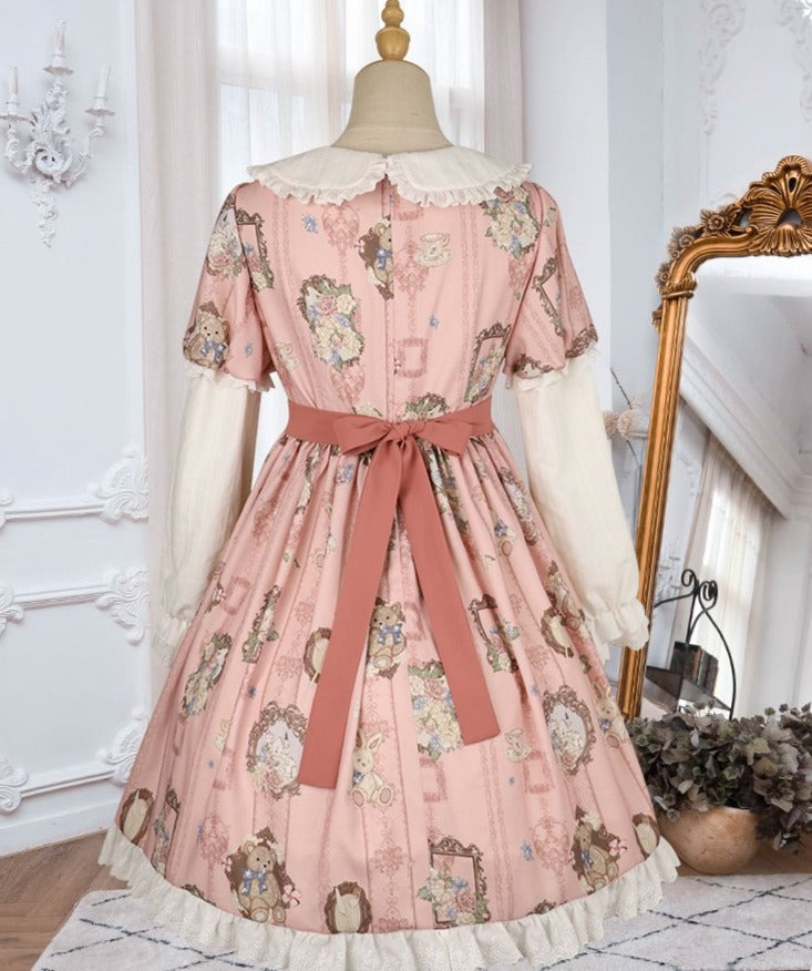[Pre-order] Rabbit and Bear Tea Party Lolita Dress