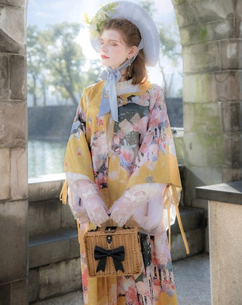 和ロリ苔桃の花咲くエレガント羽織