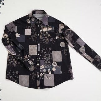 Moonlight flower Japanese style print blouse Japanese loli