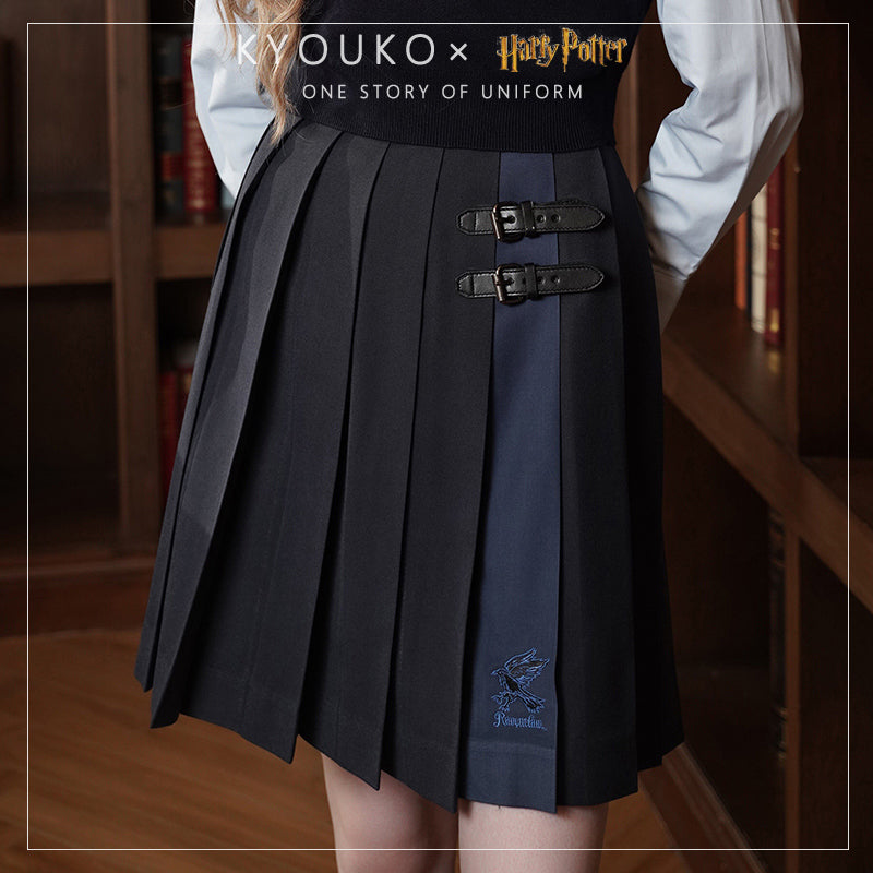 Hogwarts School of Witchcraft and Wizardry Leather Buckle Pleated Skirt