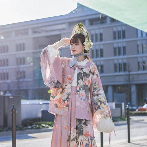和ロリ苔桃の花咲くエレガント羽織