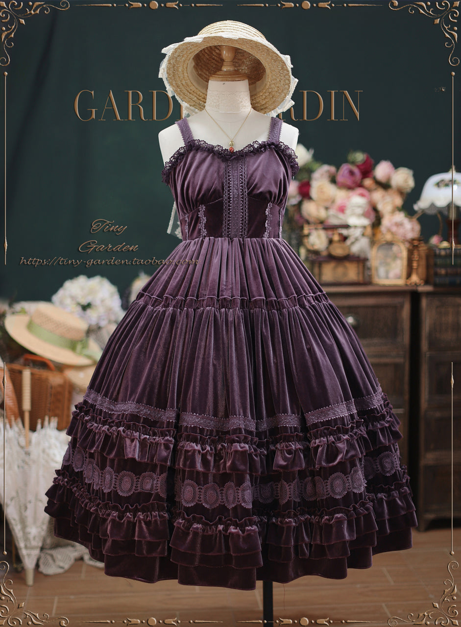 [Reservation sale] Dream Bouquet velvet jumper skirt long length