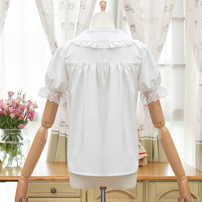 Fluffy classical lolita shirt with puff sleeves