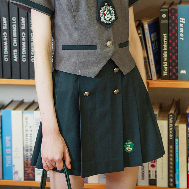 Hogwarts School of Witchcraft and Wizardry Double Button Miniskirt with Belt