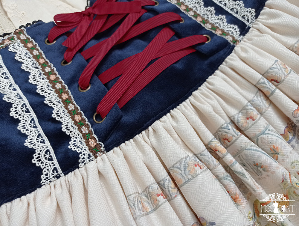 [Pre-order] Bavarian Girl Country-style Jumper Skirt [Long Type]