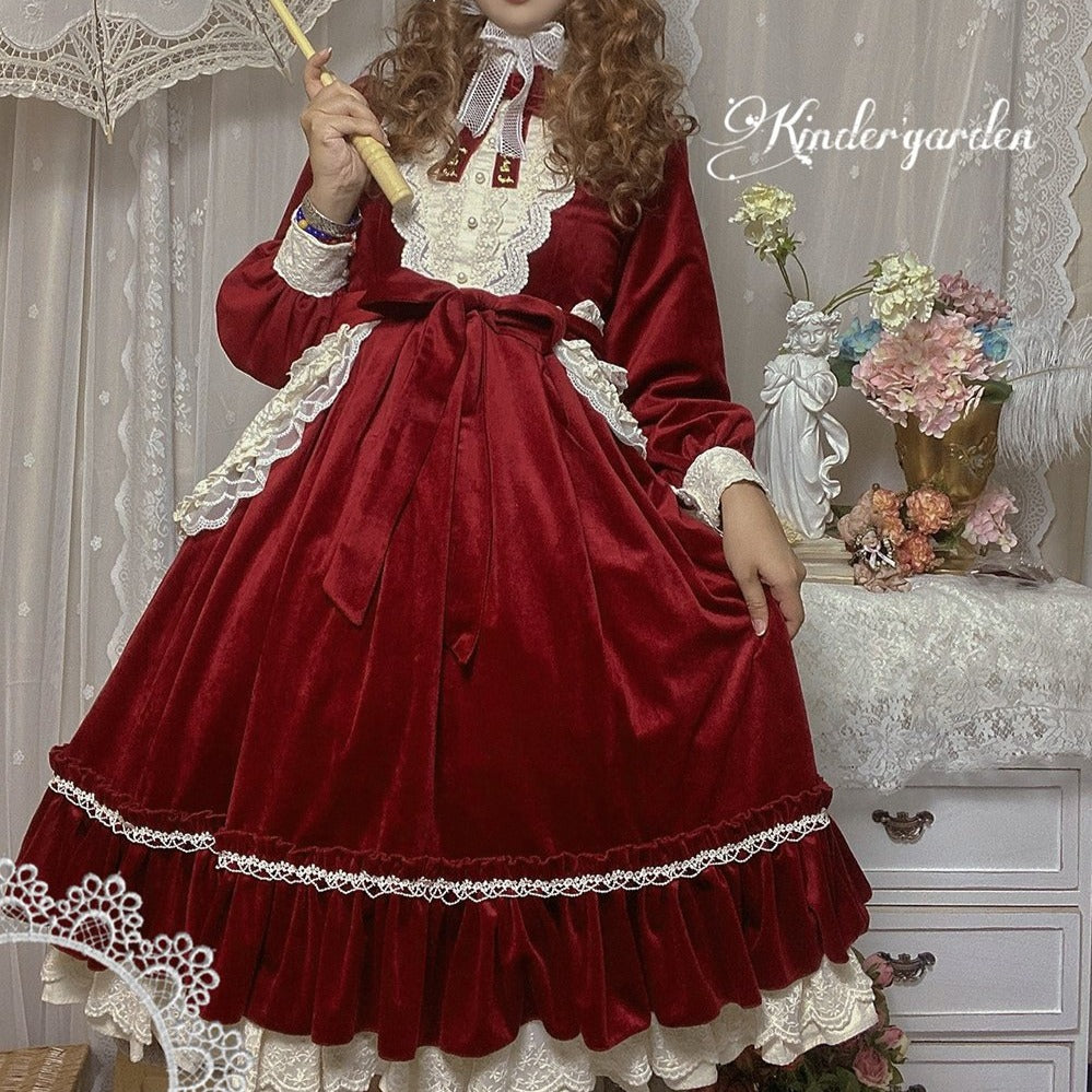 【予約販売】英国クラシカルロリィタ ベルベットワンピース