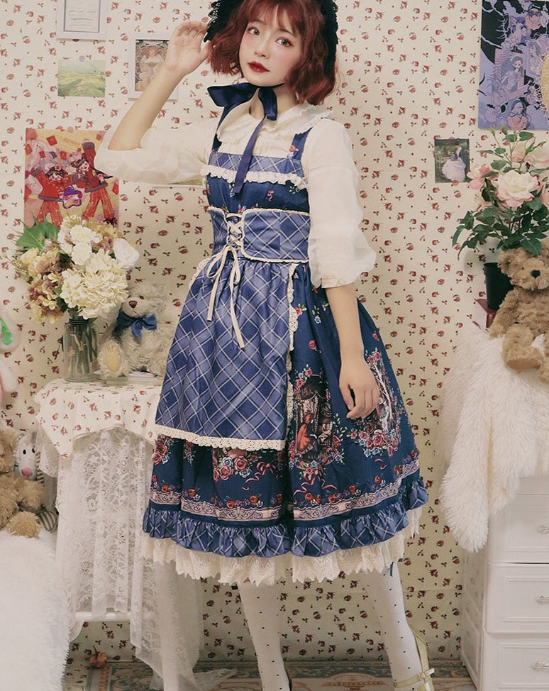 赤ずきんちゃんプリント ガーデンスタイル ジャンパースカート