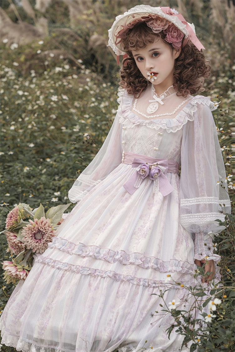 【予約販売】Garden of Flowers シアースタンドカラーワンピース