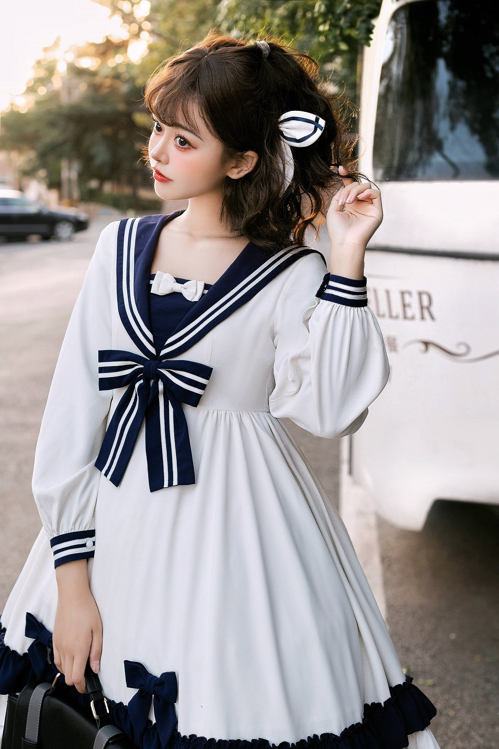 Heartbeat Seaway ビッグリボンのマリンワンピース