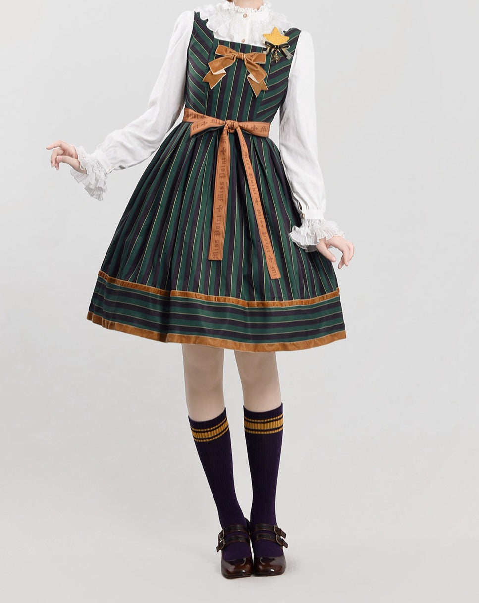 【予約販売】領主貴族のゴスロリ 縦縞ジャンパースカート