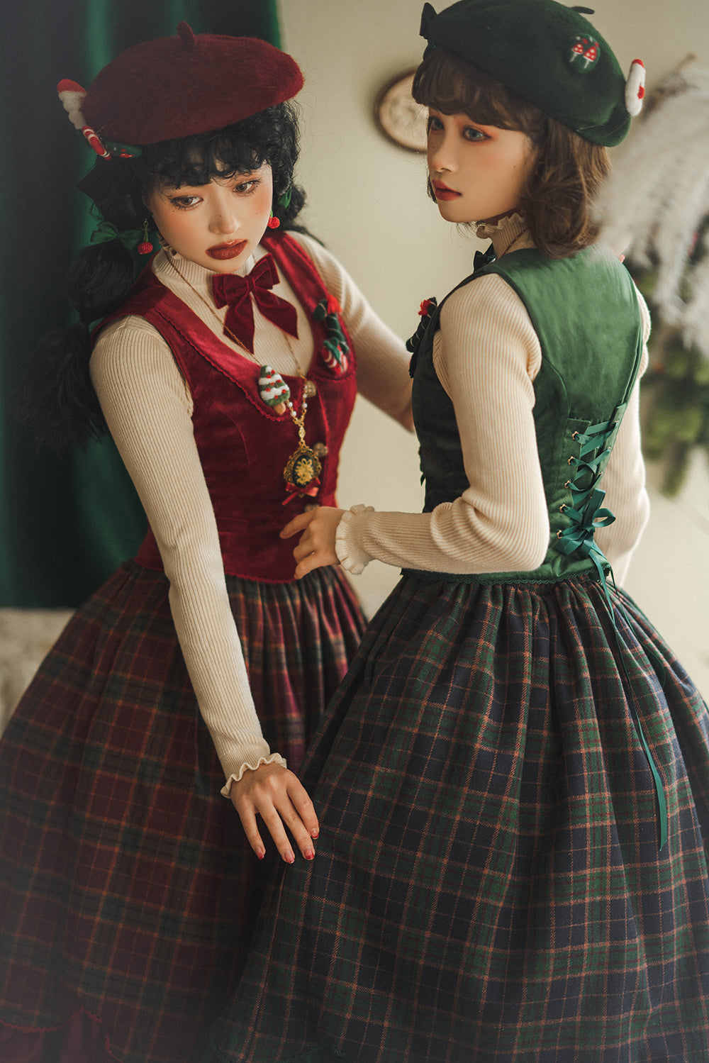 [Pre-order] Classical layered skirt with plaid pattern