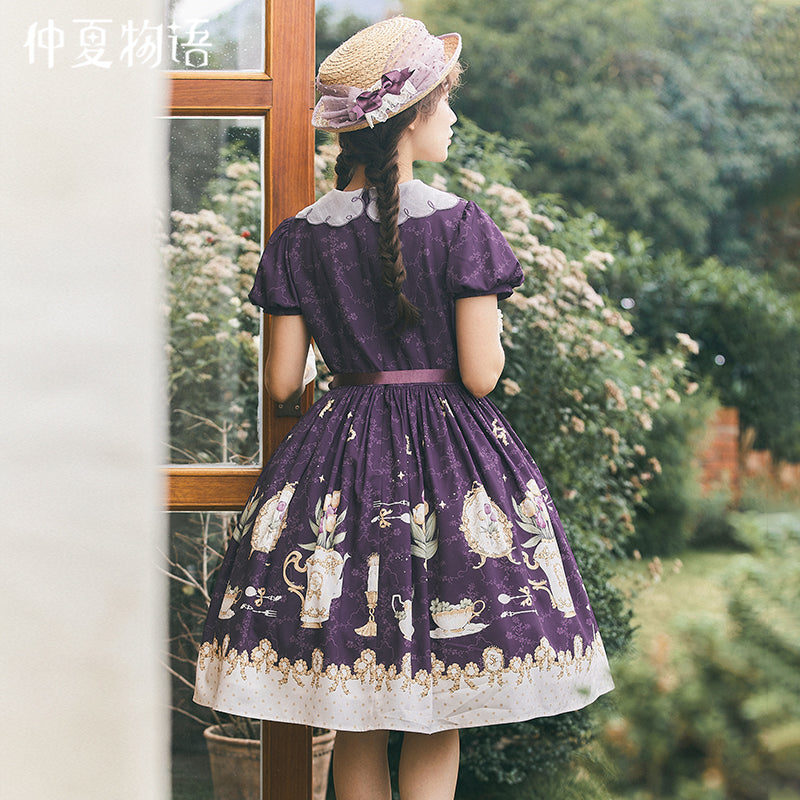 Tulip Tea Party Embroidered Collar Dress