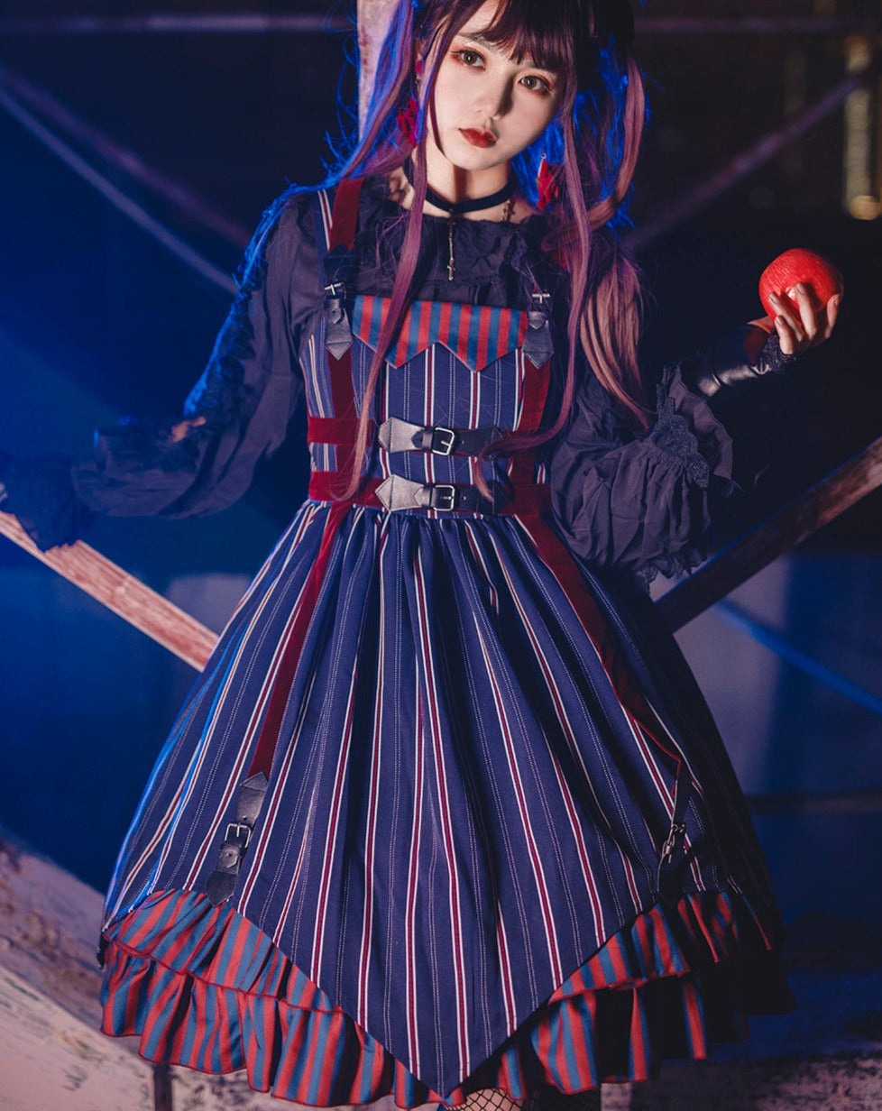 Punk Lolita British Striped Jumper Skirt
