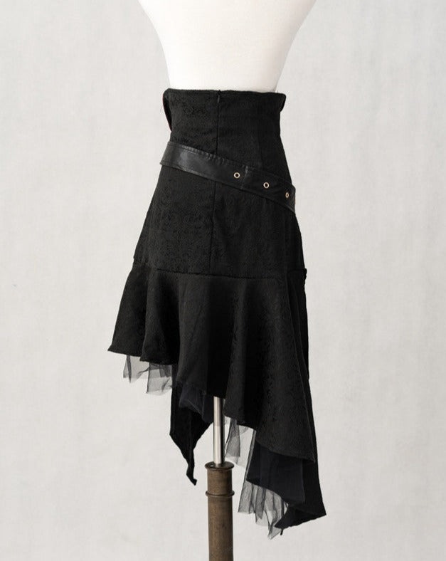 Oath in Black Military Lolita Skirt