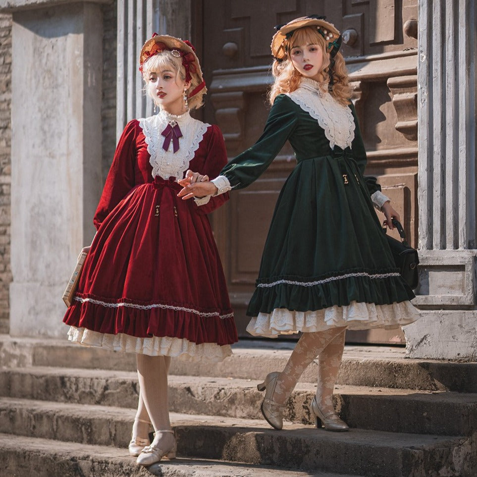 【予約販売】英国クラシカルロリィタ ベルベットワンピース