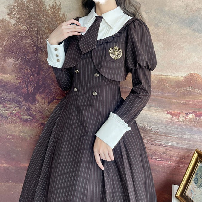 【予約販売】制服風 フェイクレイヤードワンピース