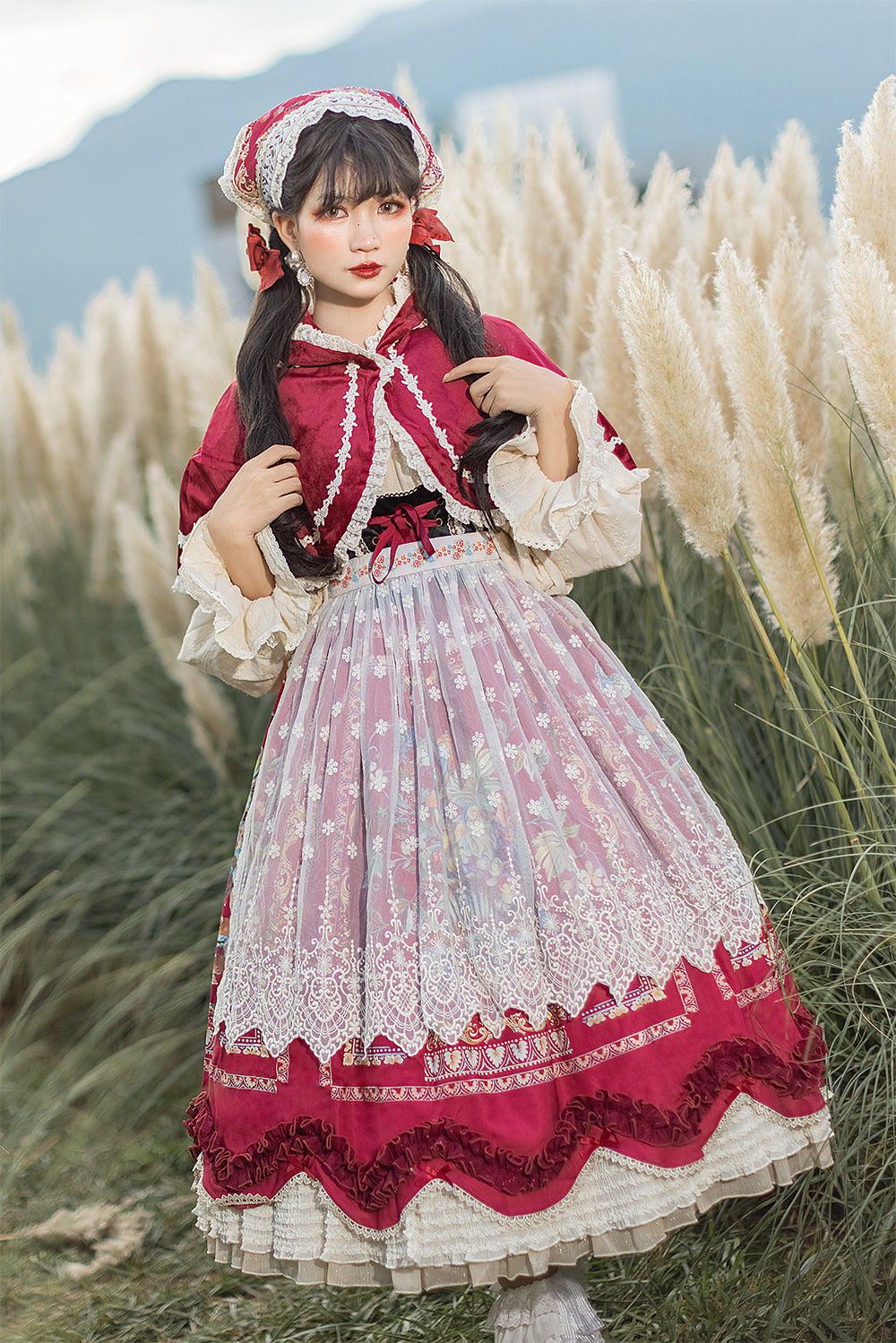 [Pre-order] Bavarian Girl Country-style Jumper Skirt [Long Type]