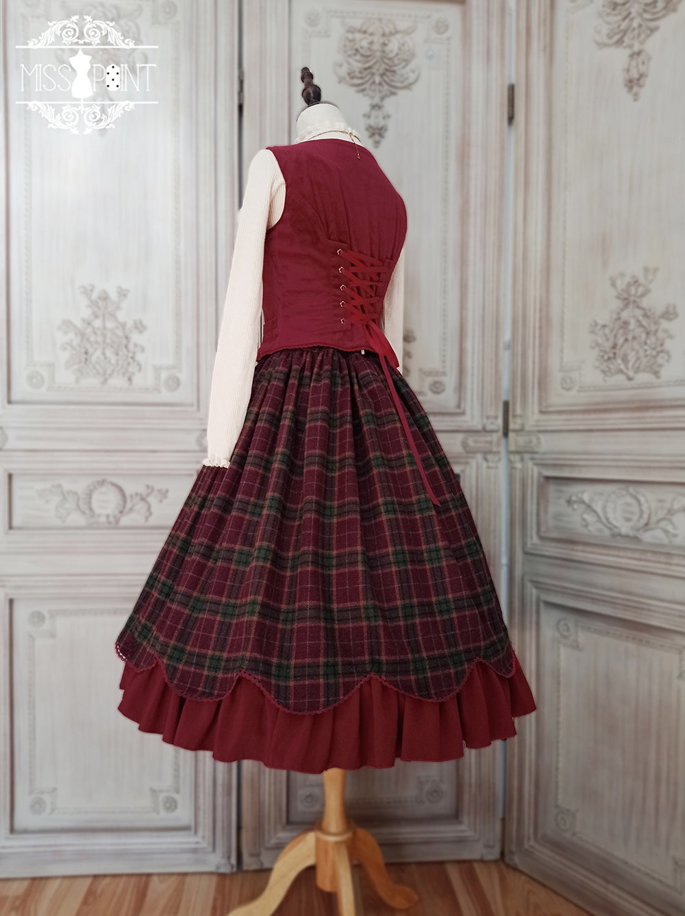 [Pre-order] Classical layered skirt with plaid pattern