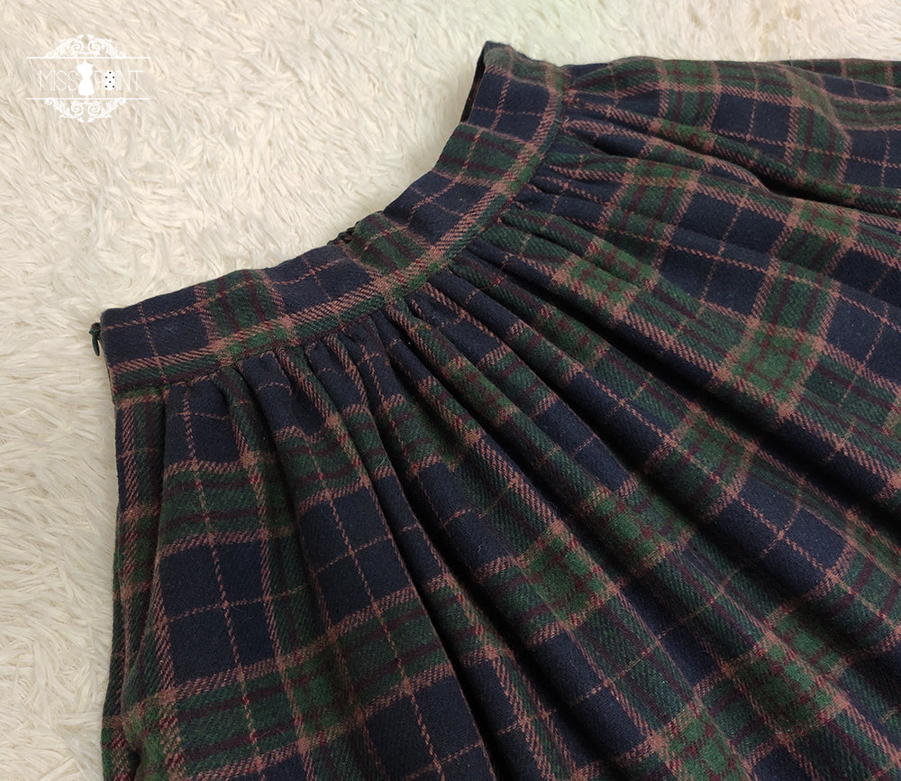 [Pre-order] Classical layered skirt with plaid pattern