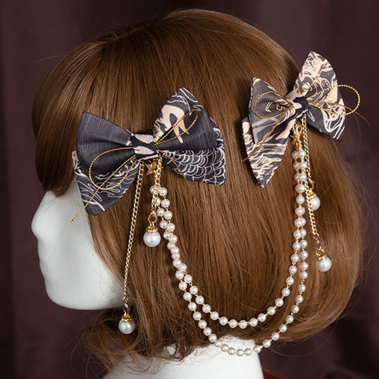 【unaちゃん着用】Dragon Dream 華ロリジャンパースカート ヘアアクセ付き