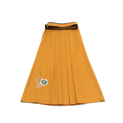 Camellia flower embroidery and butterfly hakama skirt