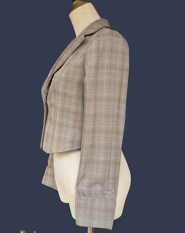 Foggy Track Traditional Check Jumper Skirt and Jacket