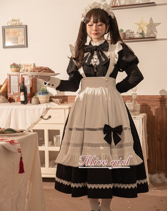 [Reservation sale] English-style maid and sister 2way long dress