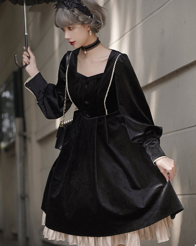 [Pre-order] Velvet elegant classical dress