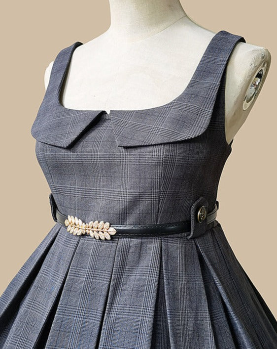 Foggy Track Traditional Check Jumper Skirt and Jacket