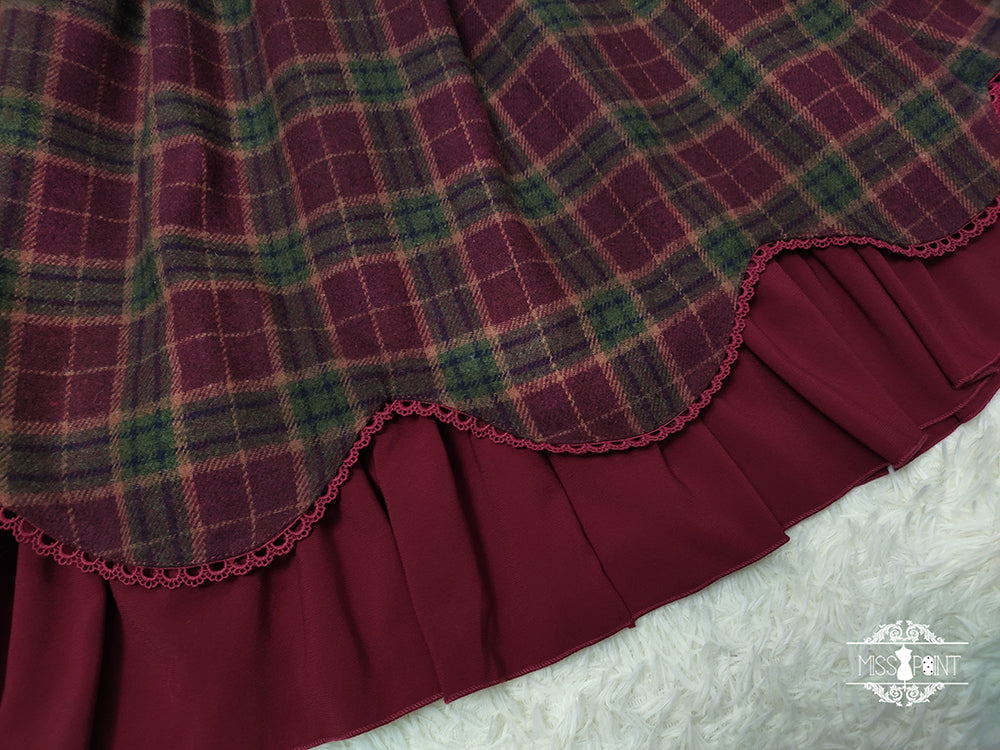 [Pre-order] Classical layered skirt with plaid pattern