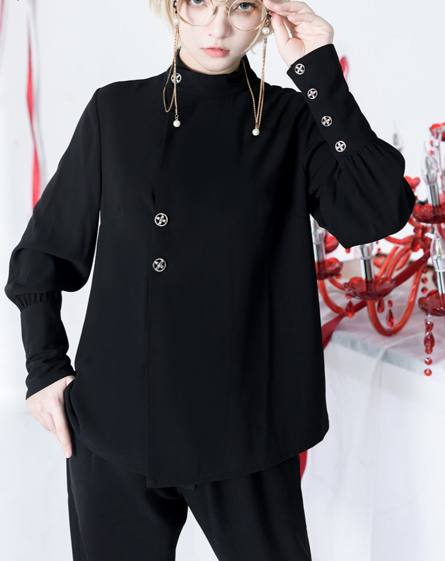 [Pre-order] Black Knight Prince stand collar blouse