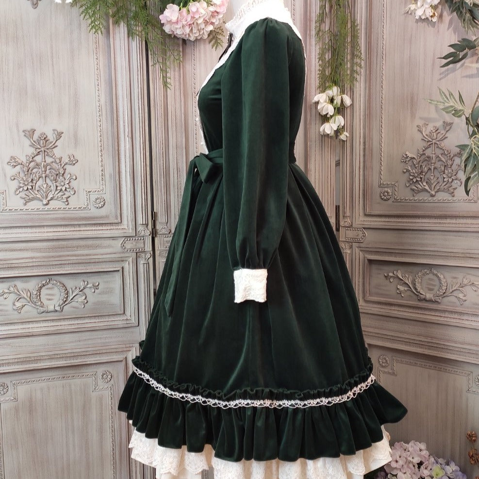 【予約販売】英国クラシカルロリィタ ベルベットワンピース