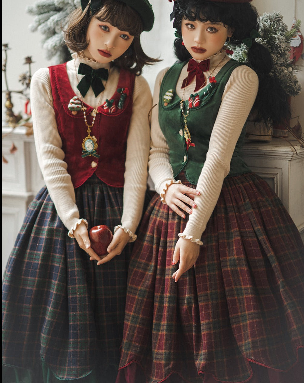 [Pre-order] Classical layered skirt with plaid pattern