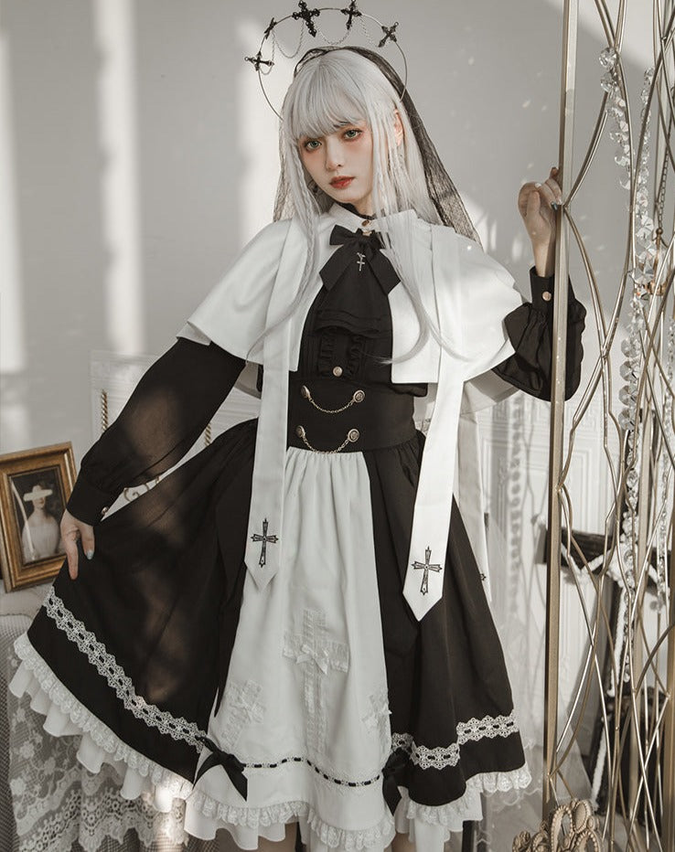 [Reservation sale] Holy academy Gakuin Gothic Lolita skirt and cape setup 