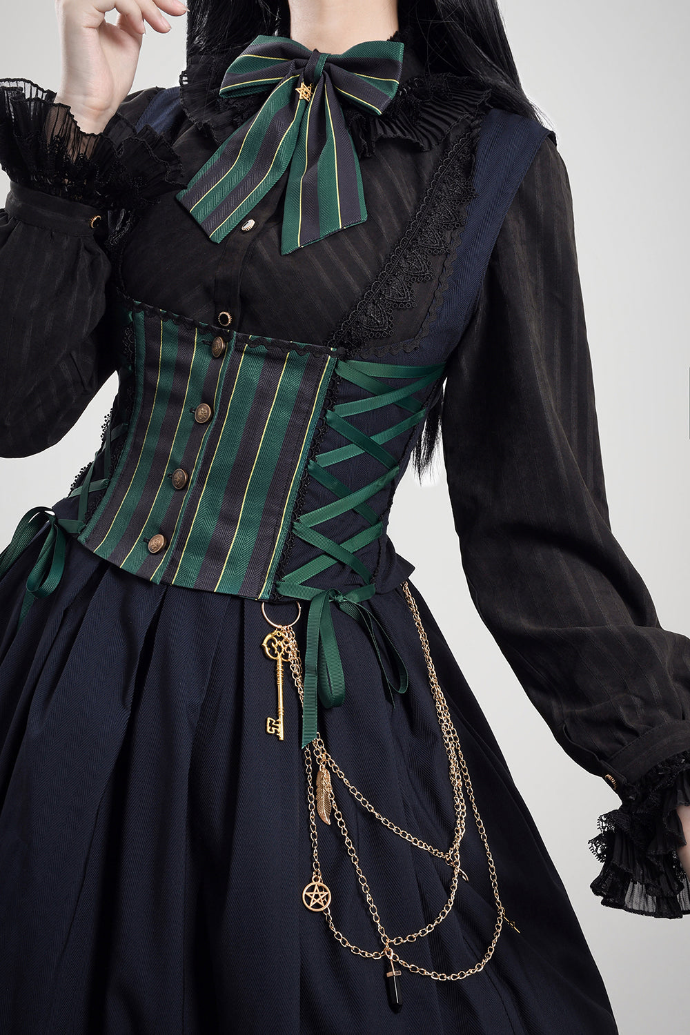 [Pre-order] Lord and noble's gothic lolita vertical striped skirt and vest