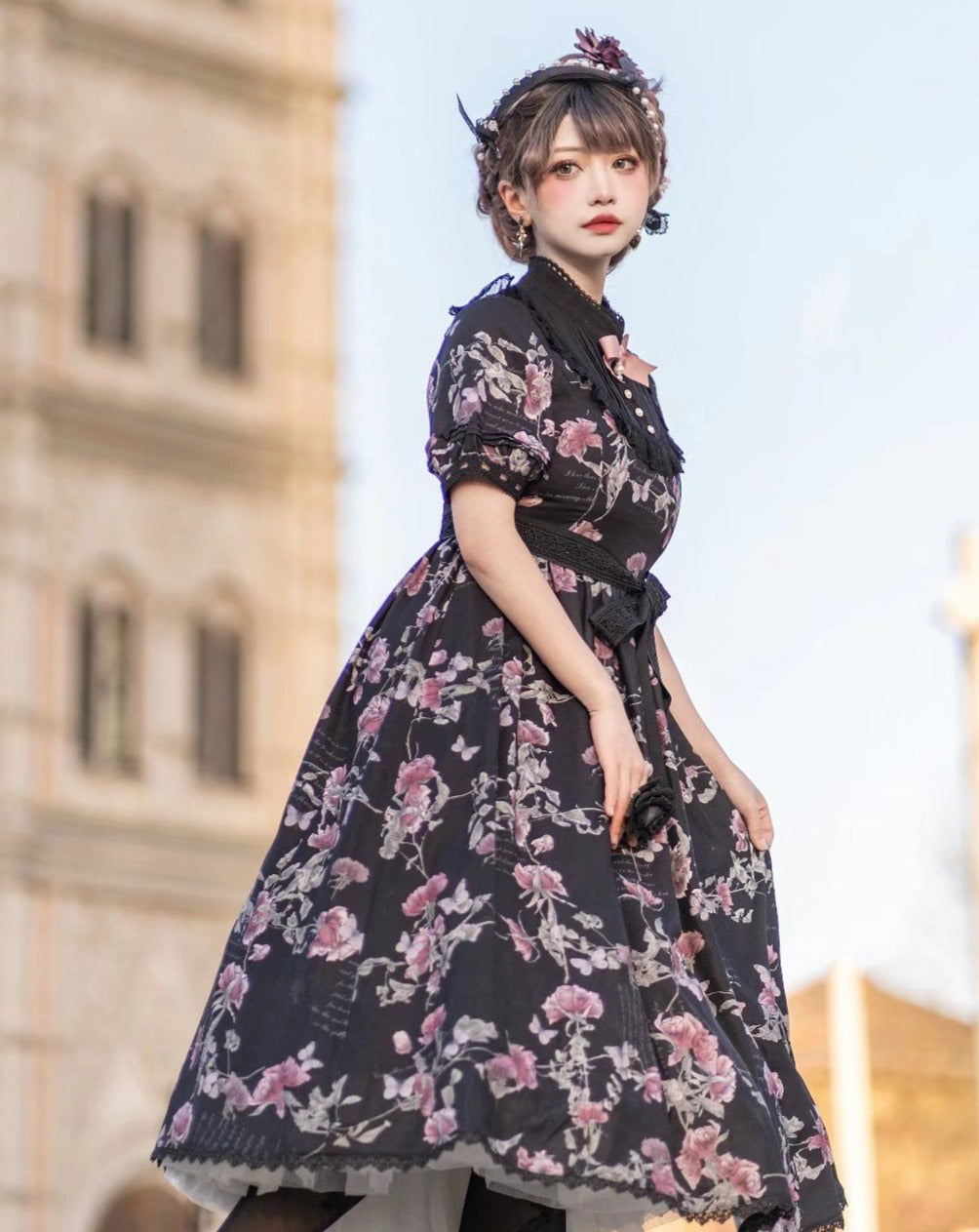 Falling flowers frock dress hotsell