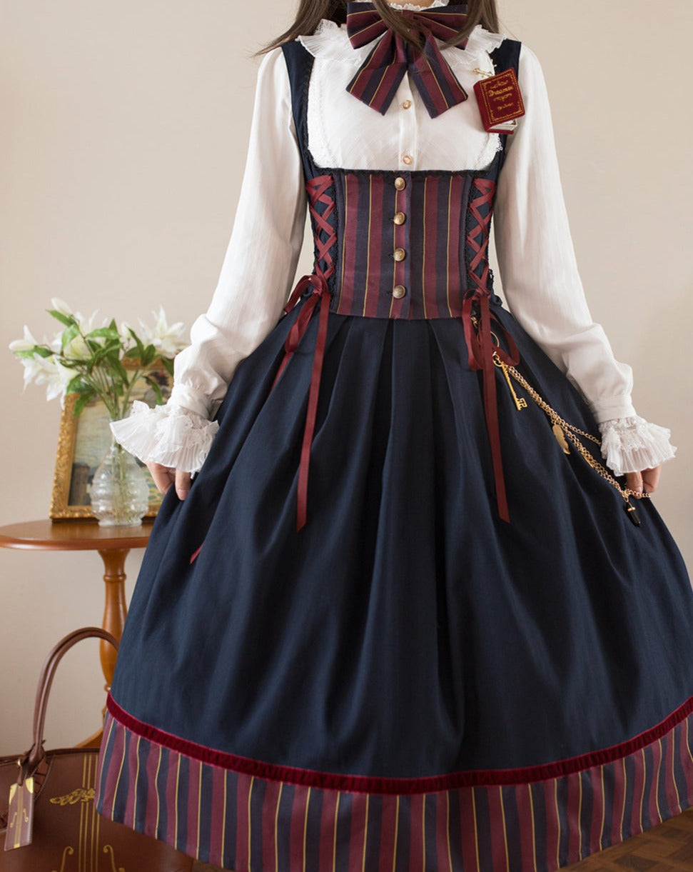 [Pre-order] Lord and noble's gothic lolita vertical striped skirt and vest