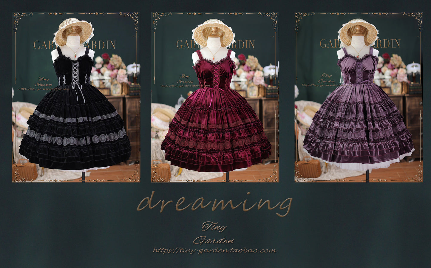 [Pre-order] Dream Bouquet Velvet Jumper Skirt Short Length