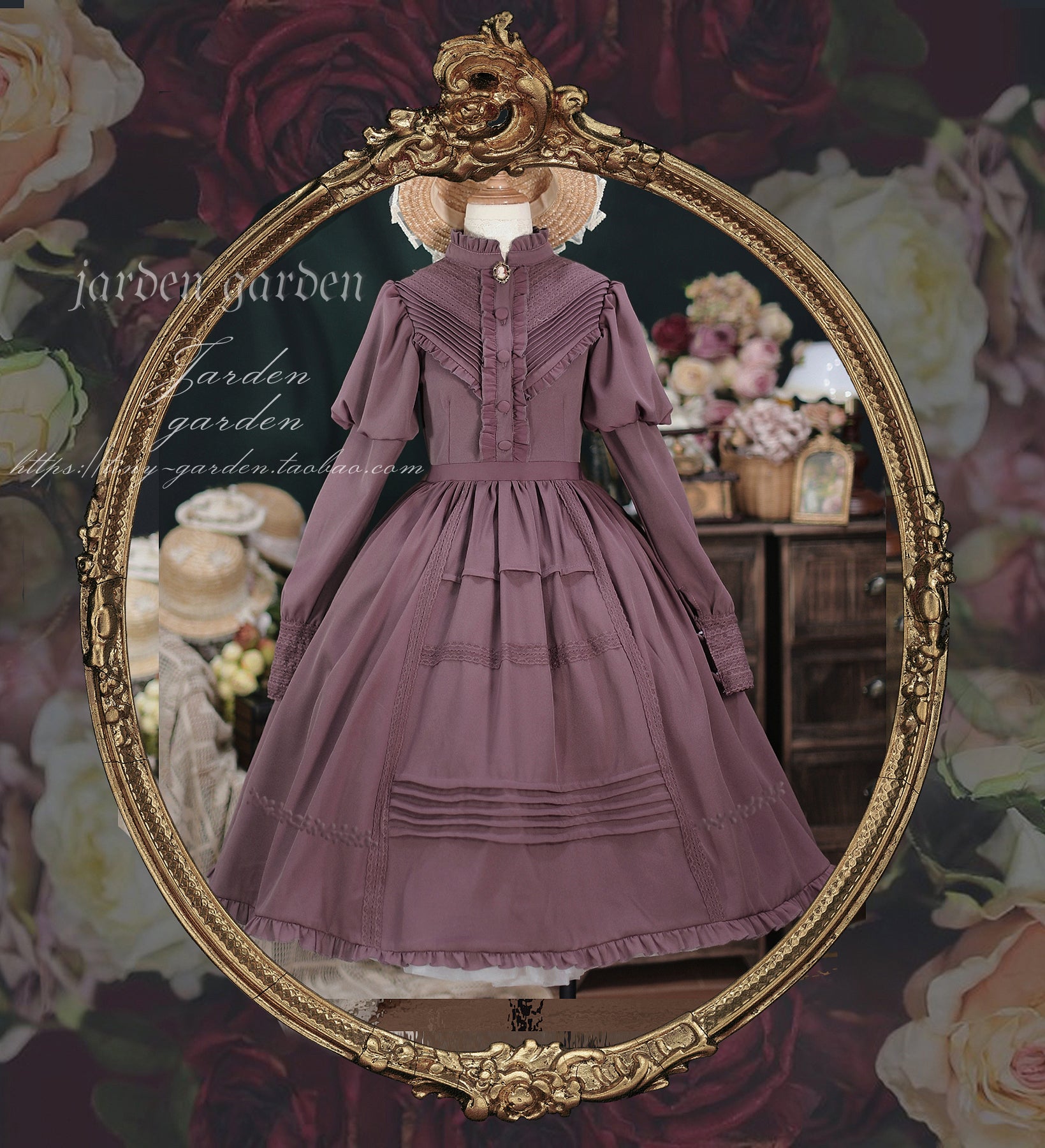 【予約販売】Black Forest クラシカルジゴ袖ワンピース