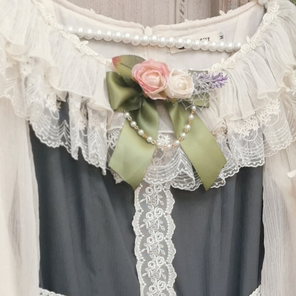【同時購入のみ】華瓶の花 コサージュ・リボンブローチ・レースグローブ