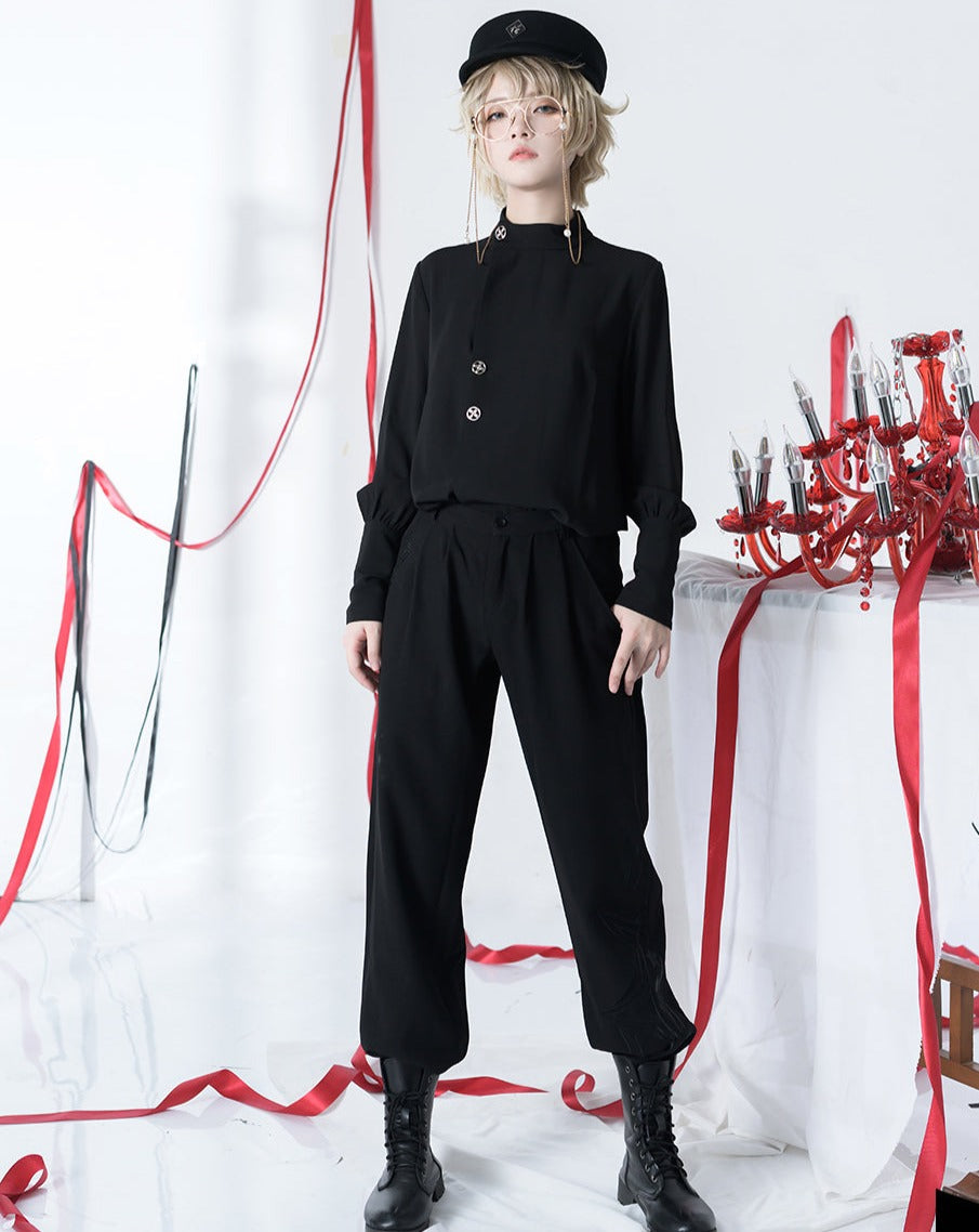 [Pre-order] Black Knight Prince embroidered pants