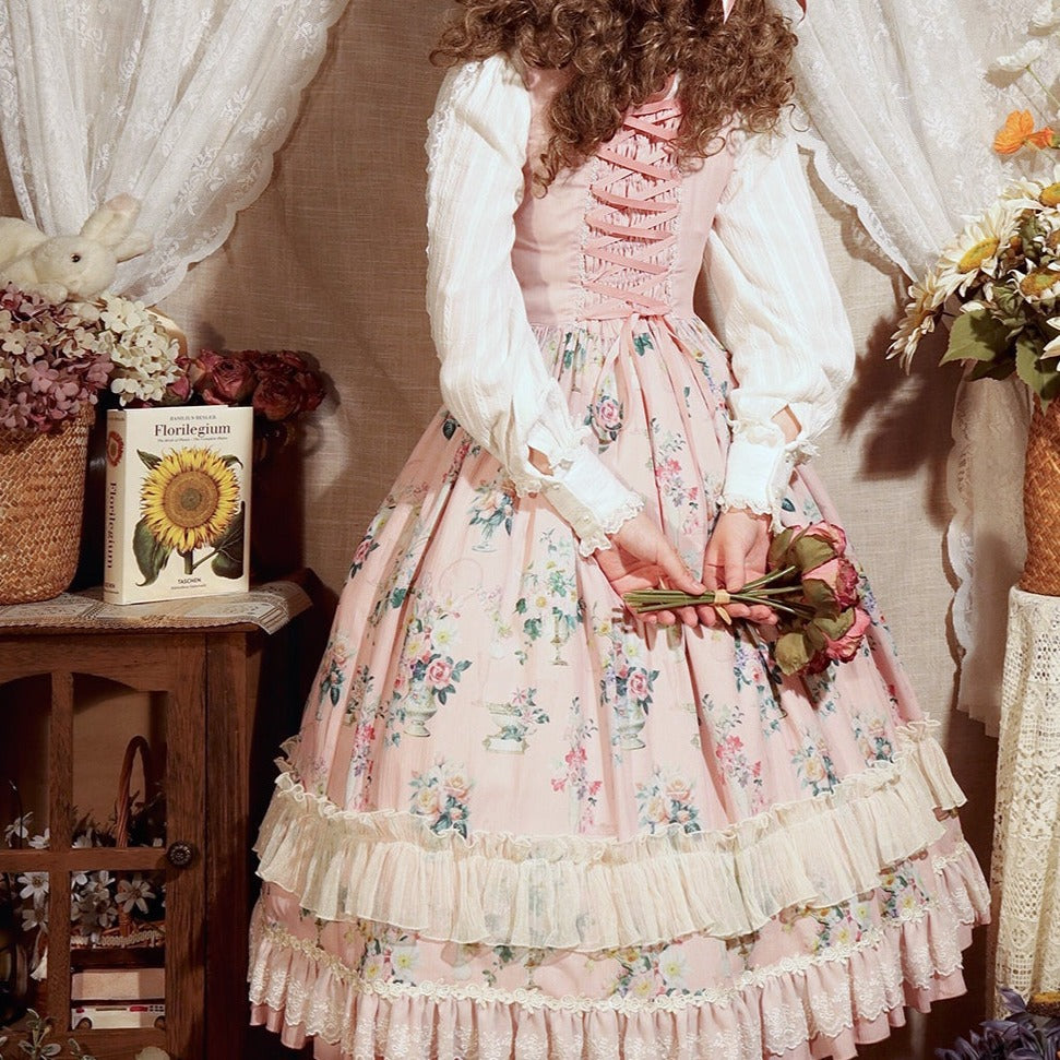 華瓶の花エレガントクラロリジャンパースカート – ロリータ