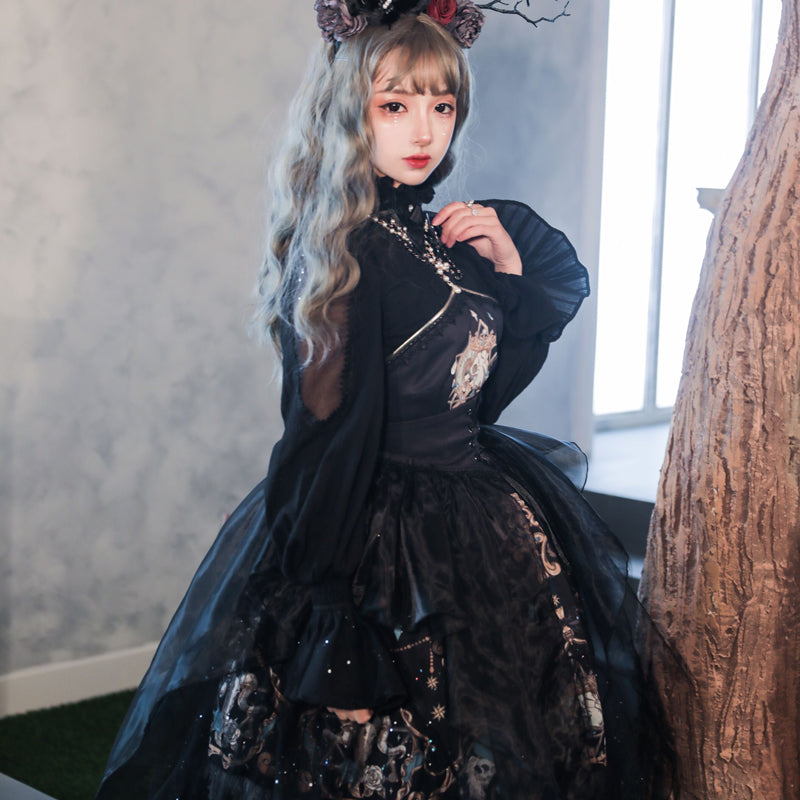 【予約販売】ゴシック ダークブラックロリータドレス